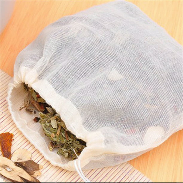 10 Pcs 8x10cm Large Cotton Muslin Drawstring Reusable Bags for Soap Herbs Tea~## 